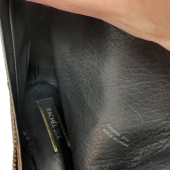 Rachel Zoe Leopard Print Calf Hair Leather Low Heel Ankle Booties Boots Size 7.5 - Picture 16 of 16